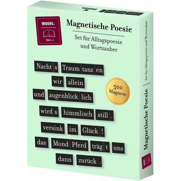 Moses. Verlag Spiel Magnetische Poesie Geschenkbox, 500 Magnete, Wortspiel