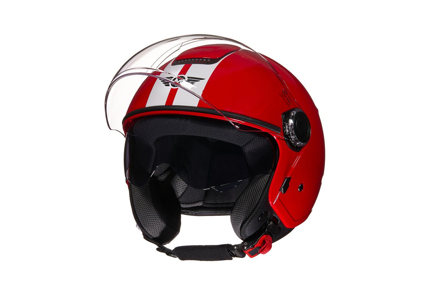 MOTO HELMETS Motorradhelm Jethelm Motorradhelm, Helm für Motorrad & Roller, Schnellverschluss, Sonnenvisier, nur 1050g – Bild 4 von 5