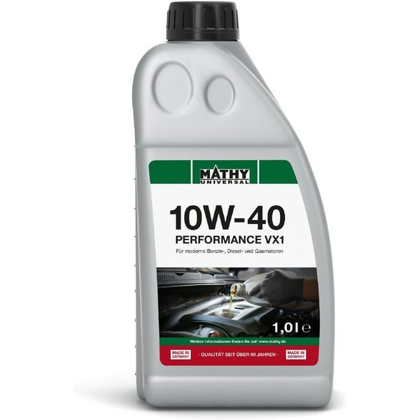 MATHY Motoröl MATHY SAE 10W-40 Performance VX1 1,0 l, (1-tlg), Teilsynthetisches Motoröl