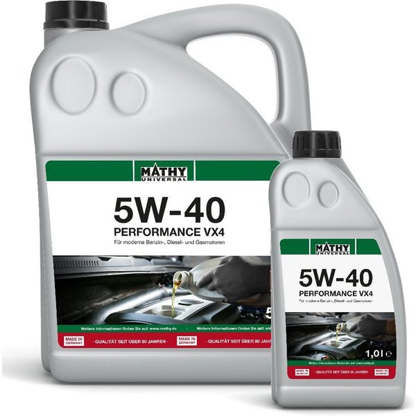 MATHY Motoröl MATHY SAE 5W-40 Performance VX4 5,0 l + 1,0 l, (2-tlg), Synthetisches HC-Motoröl