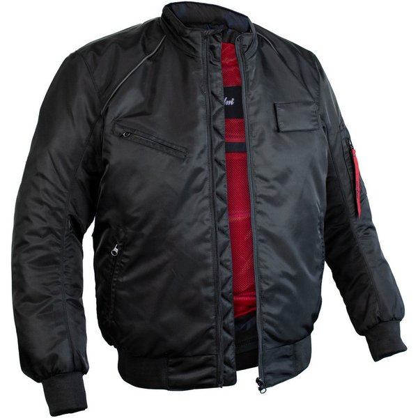 MDM Motorradjacke MDM Herren Bomberjacke Motorradjacke mit Protektoren Schwarz Motorradjacke mit Protektoren und Belüftung