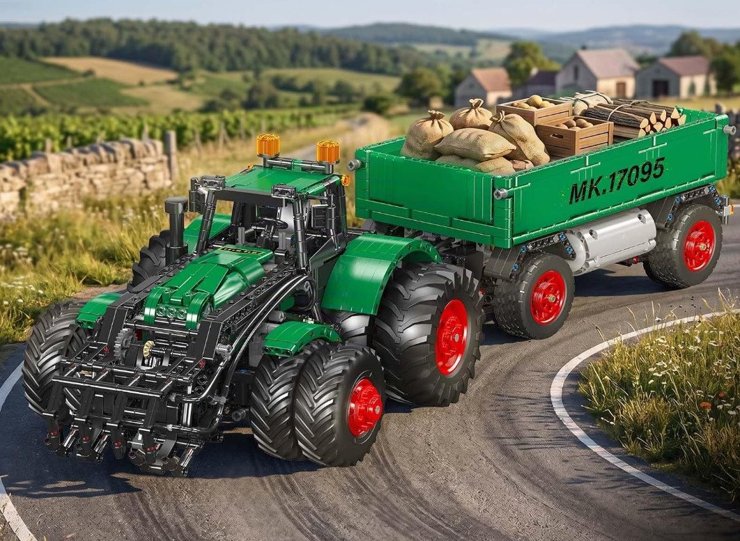 Mould King Traktor mit Kipp-Anhänger Konstruktionsspielsteine, (2368 St) – Bild 3 von 5