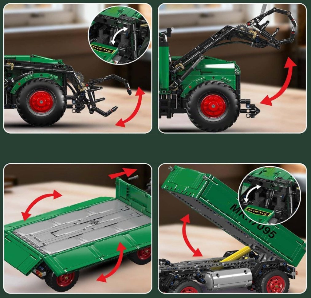 Mould King Traktor mit Kipp-Anhänger Konstruktionsspielsteine, (2368 St) – Bild 5 von 5