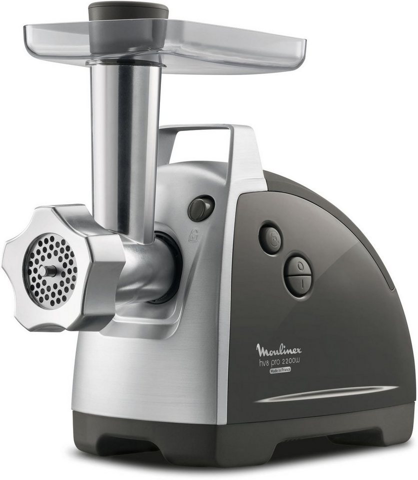 Moulinex Fleischwolf ME6868 Meat Mincer, 2200 W, 4 Zubehörteile inbegriffen, sicheres Reverse-System, schwarz/silber – Bild 2 von 5