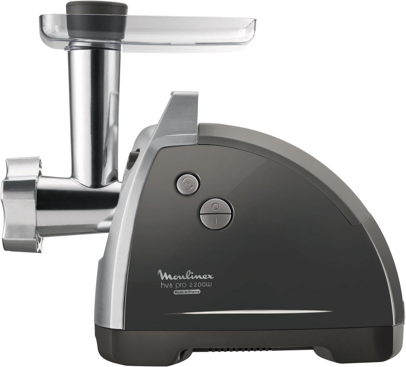 Moulinex Fleischwolf ME6868 Meat Mincer, 2200 W, 4 Zubehörteile inbegriffen, sicheres Reverse-System, schwarz/silber – Bild 3 von 5