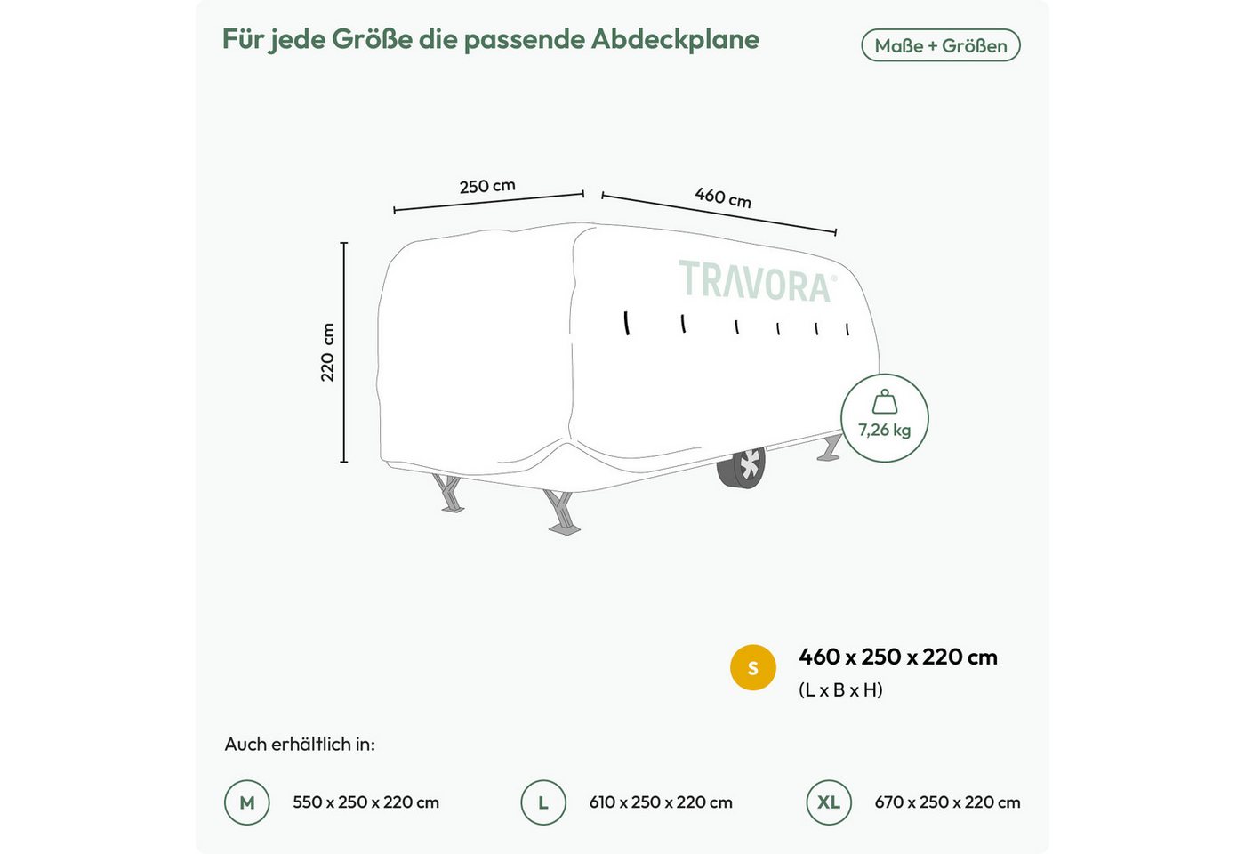 MOVAN Wohnwagenschutzhülle Wohnwagen Plane - Abdeckplane Caravan Cover Schutzhülle Wohnwagenplane – Bild 3 von 5