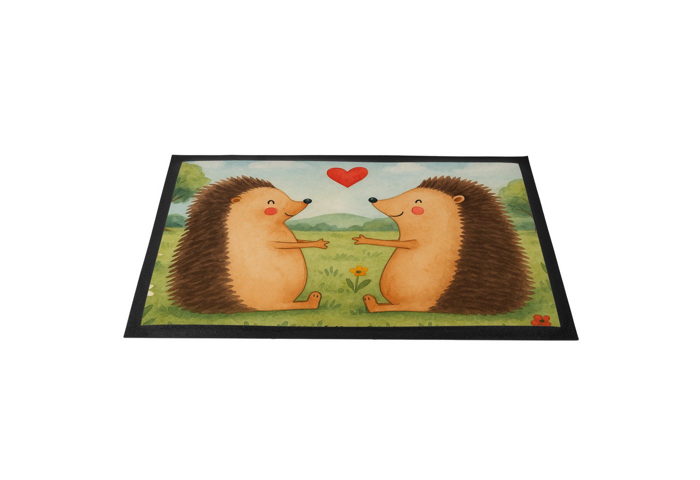 Mr. & Mrs. Panda Fußmatte Igel Liebe Design, Sauberlaufmatte 40 x 60 cm, Weiß, Schuhabstreifer, rechteckig, Höhe: 40 mm, Partner Hochzeit flurmatte – Bild 4 von 5