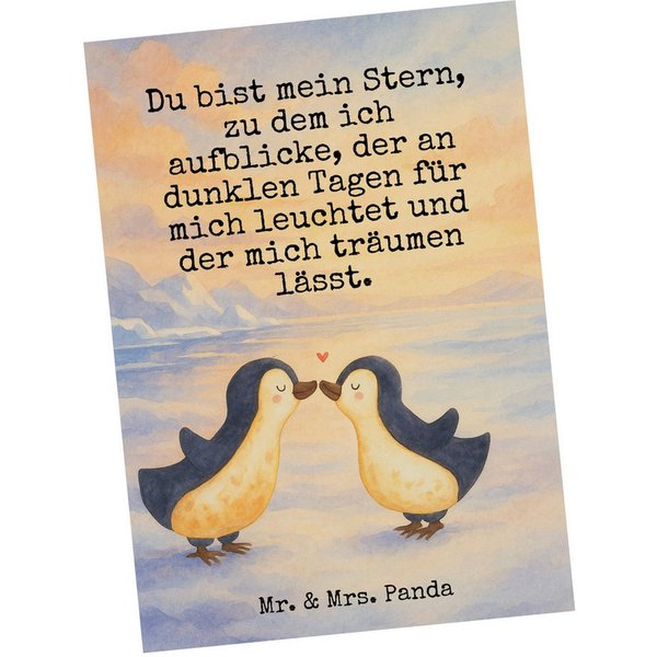 Mr. & Mrs. Panda Postkarte Pinguin Liebe Design, Postkarte, Weiß, Postkarte, Grußkarte, Vertraut, Liebesgeschenk Liebesbeweis Pinguine