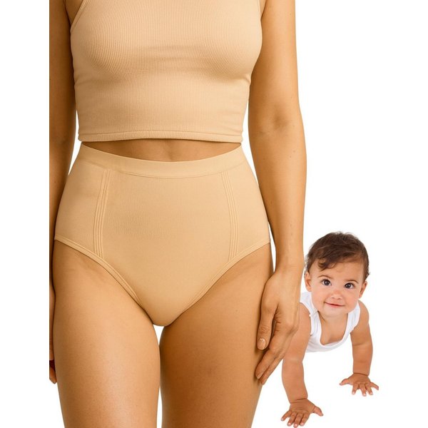 Mrs. Mum Funktionsunterhose Kaiserschnitt Unterhose High Waist I Stützende Wochenbett Unterwäsche (Bauchweg & figurformend I Postpartum Recovery Panty, 1-St., M