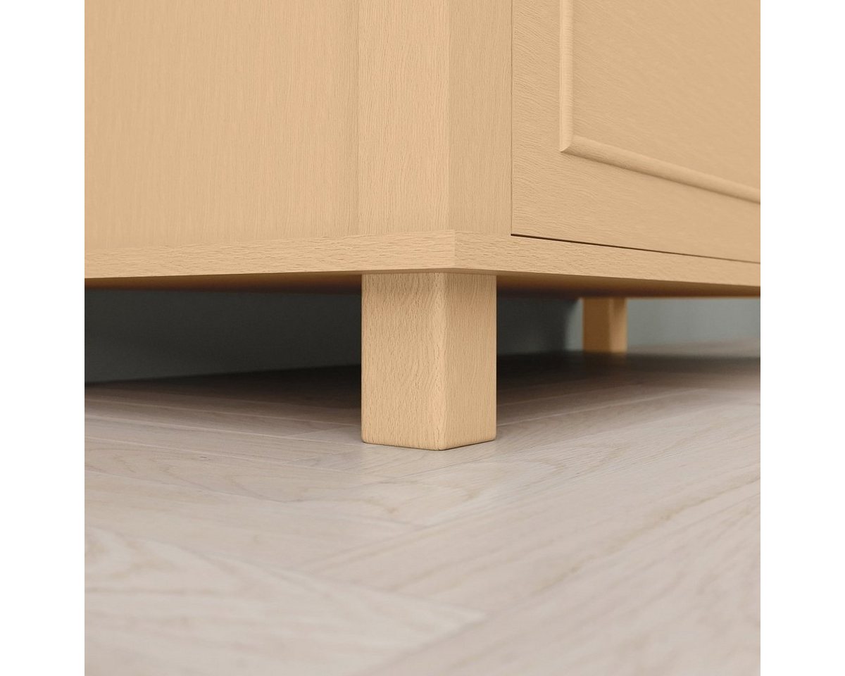 MS Beschläge Möbelfuß Eckiger Möbelfuß Holzfuß massiv Buche Möbelstempel – Bild 2 von 5
