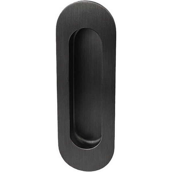 MS Beschläge Schiebetürmuschel Einlassmuschel oval 120x40mm Edelstahl Möbelgriff, Muschelgriff gebürstet - Einlassgriff Türgriff