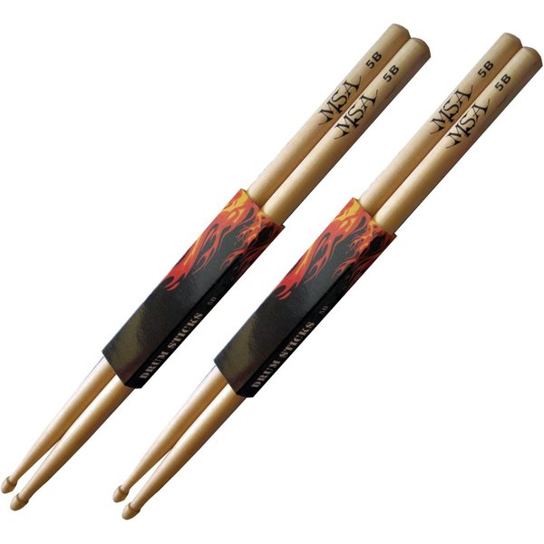 MSA Drumsticks 2 Paar Trommelstöcke, Schlagzeugstöcke, Sticks, Ahornholz 5A
