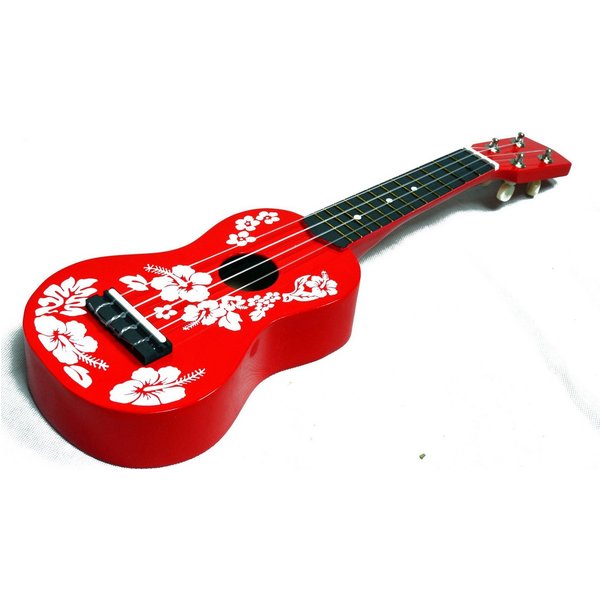 MSA Ukulele Sopranukulele Hawaii Motiv Blumenmuster Nylonsaiten bunt