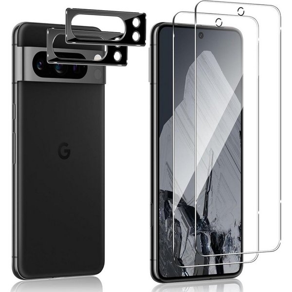 MSM Displayschutzglas 2X Schutzglas (Display + Kamera) für Google Pixel 8 Pro Panzerfolie