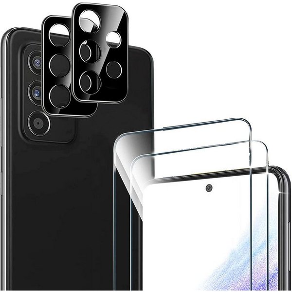 MSM Displayschutzglas 2X Schutzglas (Display + Kamera) für Samsung Galaxy A53 5G Panzerfolie