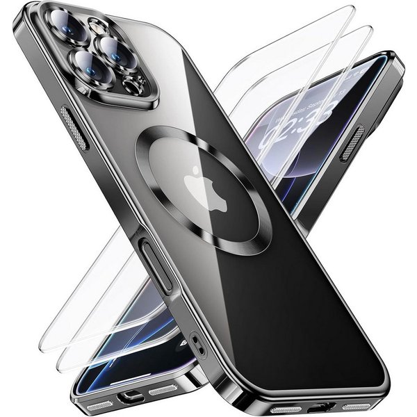 MSM Handyhülle Hülle + 2X Schutzglas für iPhone 16 Pro Max MagSafe Panzerfolie Titan
