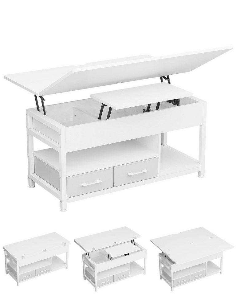 MSMASK Couchtisch 3-in-1-Multifunktions-Wohnzimmertisch mit 2 Schubladen, Kaffeetisch, Versteckte Aufbewahrung, 50T x 100B x 50H cm – Bild 3 von 5