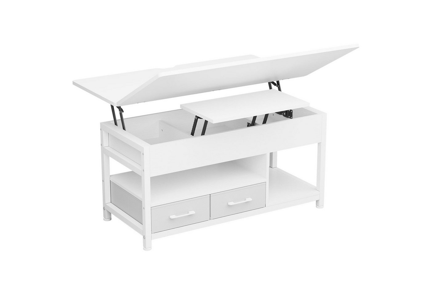 MSMASK Couchtisch 3-in-1-Multifunktions-Wohnzimmertisch mit 2 Schubladen, Kaffeetisch, Versteckte Aufbewahrung, 50T x 100B x 50H cm – Bild 4 von 5