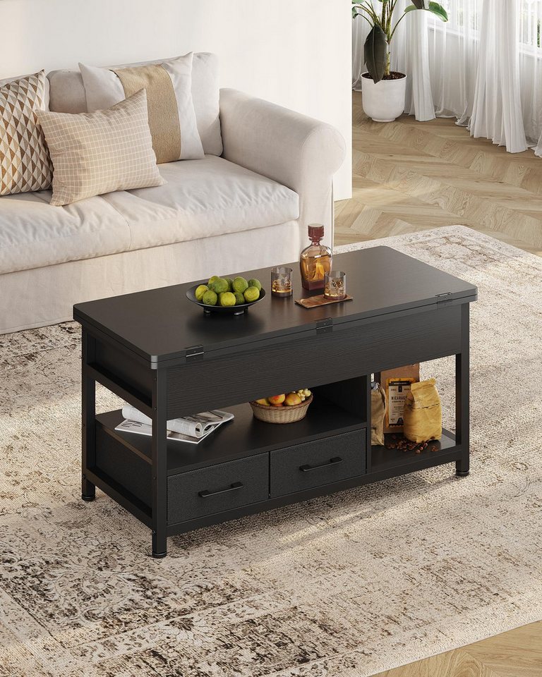 MSMASK Couchtisch 3-in-1-Multifunktions-Wohnzimmertisch mit 2 Schubladen, Kaffeetisch, Versteckte Aufbewahrung, 50T x 100B x 50H cm – Bild 4 von 5