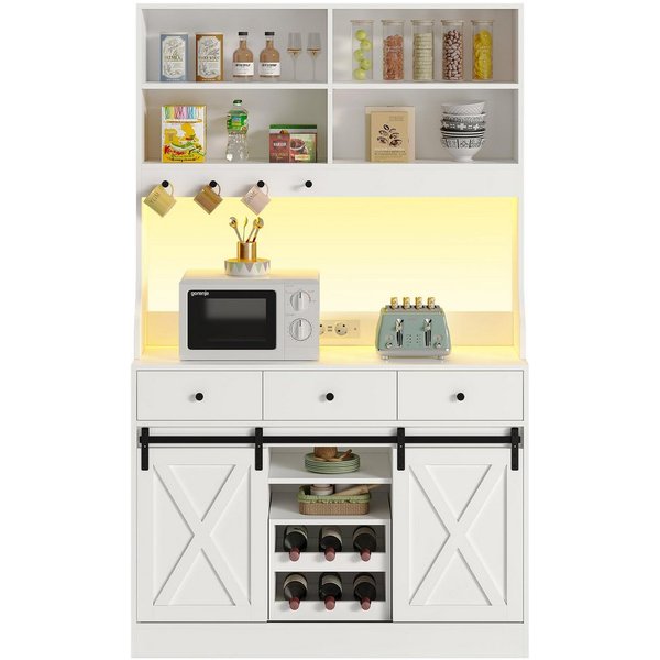 MSMASK Küchenbuffet Küchenschrank Sideboard Mehrzweckschrank mit LED-Beleuchtung (1-St)