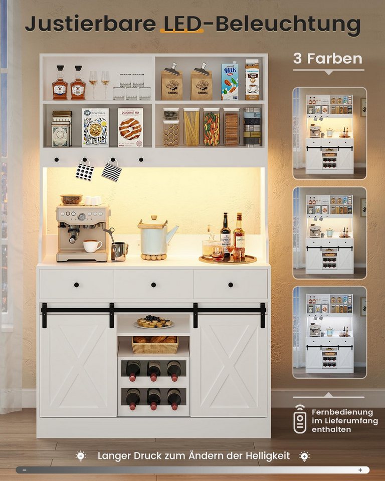 MSMASK Küchenbuffet Küchenschrank Sideboard Mehrzweckschrank mit LED-Beleuchtung (1-St) – Bild 3 von 5