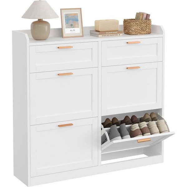 MSMASK Schuhschrank mit 4 Klappen, Einstellbarer Schuhregal, 24 x 100 x 103 cm (1-St)