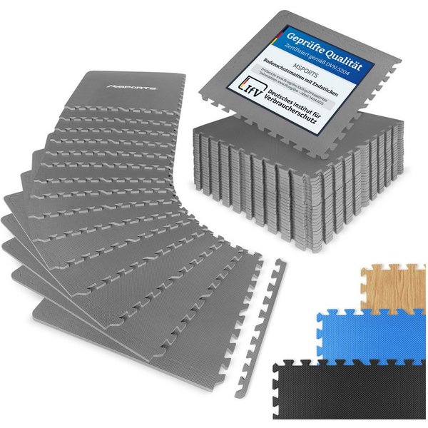 MSports® Bodenmatte Bodenschutzmatten Set - 8 Schutzmatten in verschiedenen Farben (8 Schutzmatten)