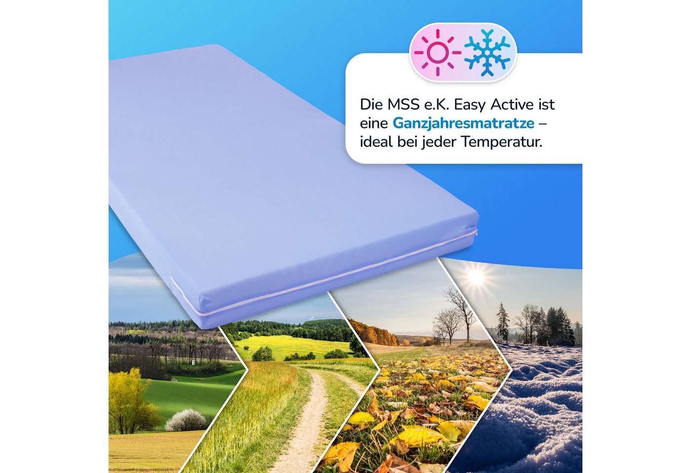 Kaltschaummatratze EASY ACTIVE Rollmatratze 60x120 70x140 70x200 80x200 90x190 90x200, MSS e.K., 11 cm hoch, (weitere Größen, auch als Jugendmatratze Gästematra – Bild 4 von 5