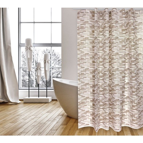 MSV Duschvorhang Cotexsa BRIQUE Breite 180 cm, Textil-Duschvorhang, Made in Spain, 100% Polyester, wasserundurchlässig, Anti-Schimmel-Effekt, Anti-Bakteriell be