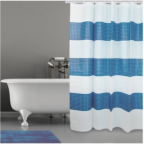 MSV Duschvorhang Cotexsa QUADRO Breite 180 cm, Premium Textil-Duschvorhang, Made in Spain, 100% Polyester, wasserundurchlässig, Anti-Schimmel-Effekt, Anti-Bakte