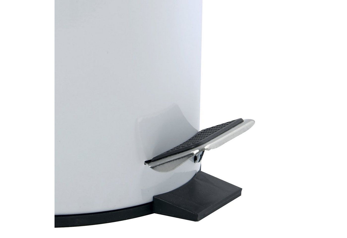MSV Kosmetikeimer AZA, Edelstahl Treteimer, Deckel aus Bambus, mit Softclose-Absenkautomatik, 3L, weiß – Bild 3 von 5