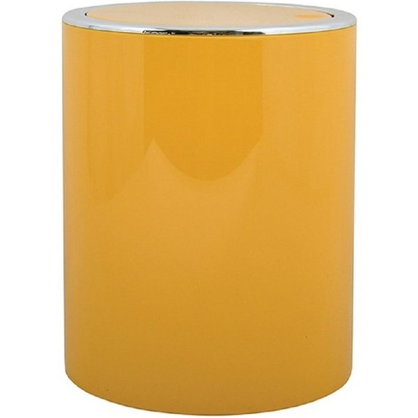 MSV Kosmetikeimer KAMAKA, eleganter Abfalleimer mit Schwingdeckel, für Küche, Bad, Büro, in angesagten Trendfarben, 6 L, gelb
