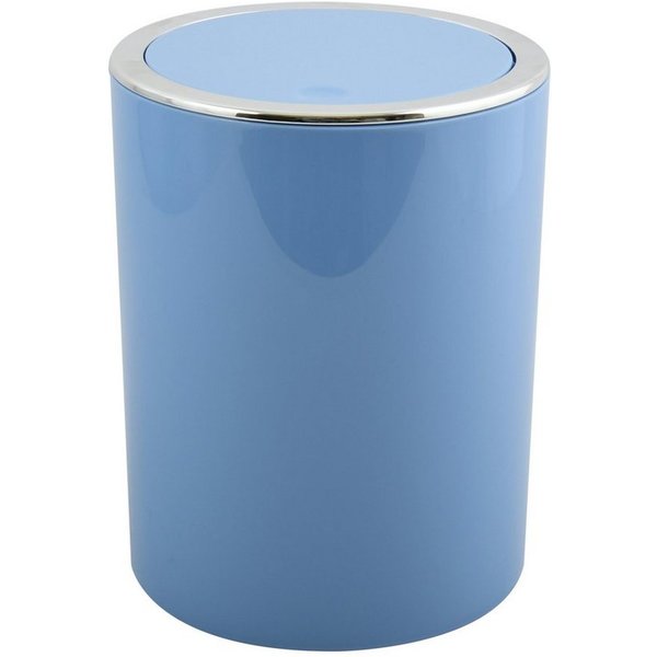 MSV Kosmetikeimer KAMAKA, eleganter Abfalleimer mit Schwingdeckel, für Küche, Bad, Büro, in angesagten Trendfarben, 6 L, pastellblau