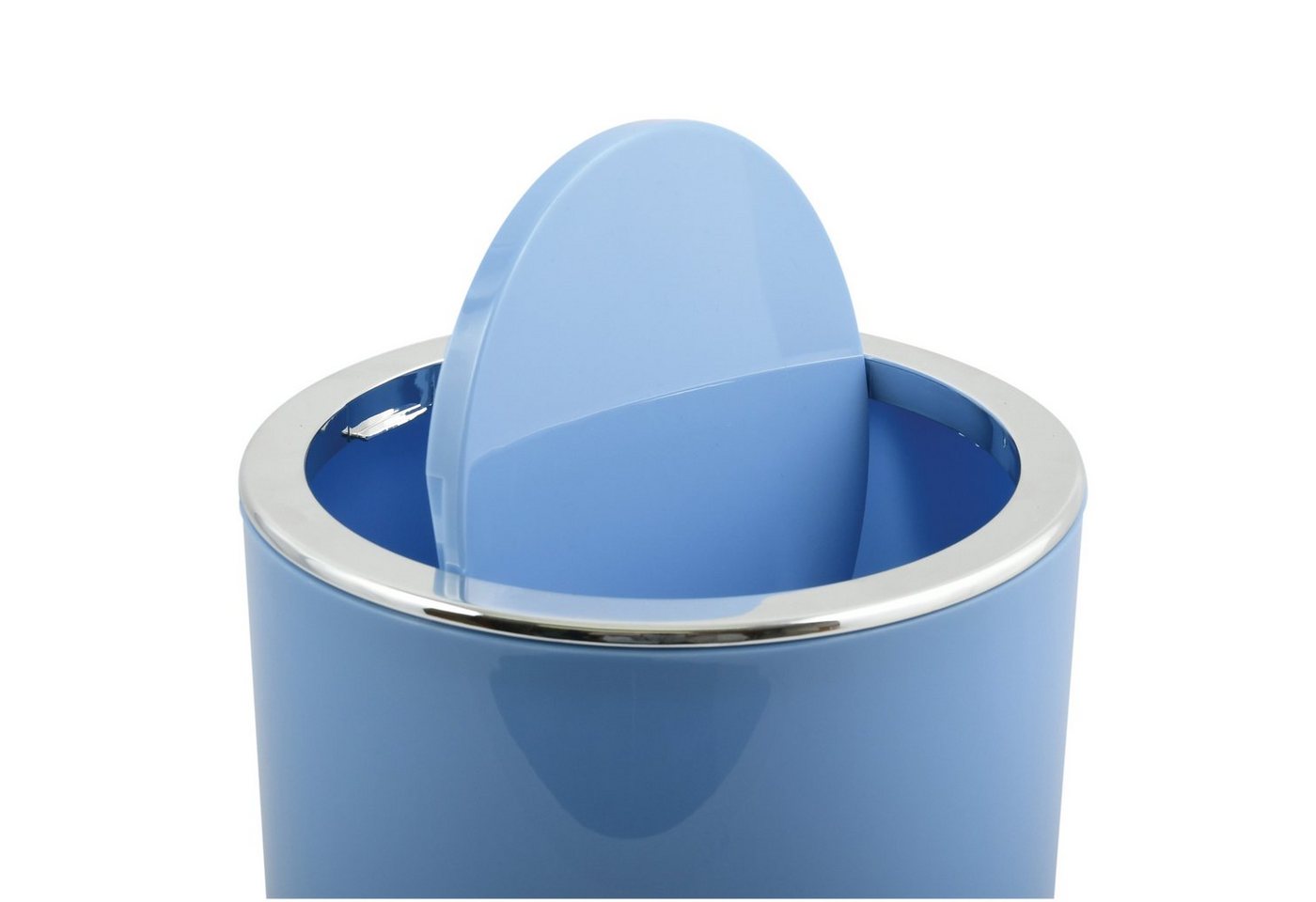 MSV Kosmetikeimer KAMAKA, eleganter Abfalleimer mit Schwingdeckel, für Küche, Bad, Büro, in angesagten Trendfarben, 6 L, pastellblau – Bild 2 von 5