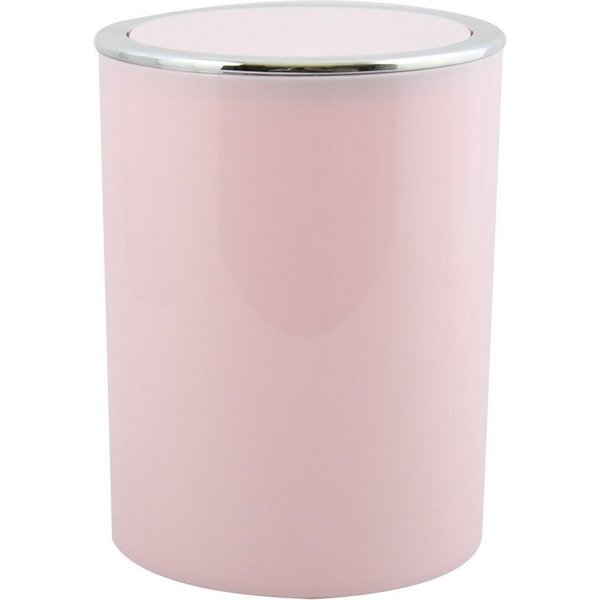 MSV Kosmetikeimer KAMAKA, eleganter Abfalleimer mit Schwingdeckel, für Küche, Bad, Büro, in angesagten Trendfarben, 6 L, pastellrosa