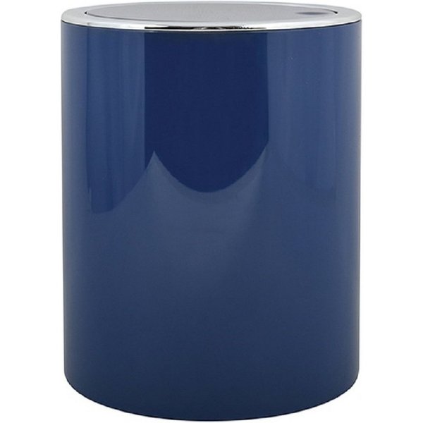 MSV Kosmetikeimer KAMAKA, eleganter Abfalleimer mit Schwingdeckel, für Küche, Bad, Büro, in angesagten Trendfarben, 6 L, blau