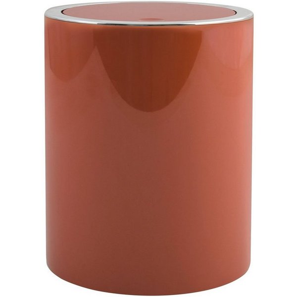 Kosmetikeimer KAMAKA, eleganter Abfalleimer mit Schwingdeckel, für Küche, Bad, Büro, in angesagten Trendfarben, 6 L, terracotta rot