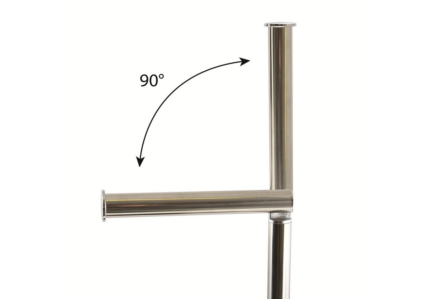 MSV Toilettenpapierhalter BERGAMO, WC Standgarnitur, 3 in 1: Toilettenbürste mit Rollenhalter und Ersatzrollen-Aufbewahrung, Edelstahl, farbiges Glas, 22x60 cm, – Bild 3 von 5