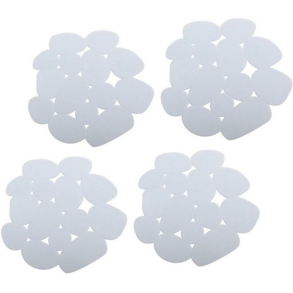 MSV Wanneneinlage KIESELSTEIN, B: 13 cm, L: 12.2 cm, Packung, 4-tlg., Anti-Rutsch-Pads für Dusche und Badewanne, 4-er Set, PVC, attraktive Kieselstein-Optik, 12
