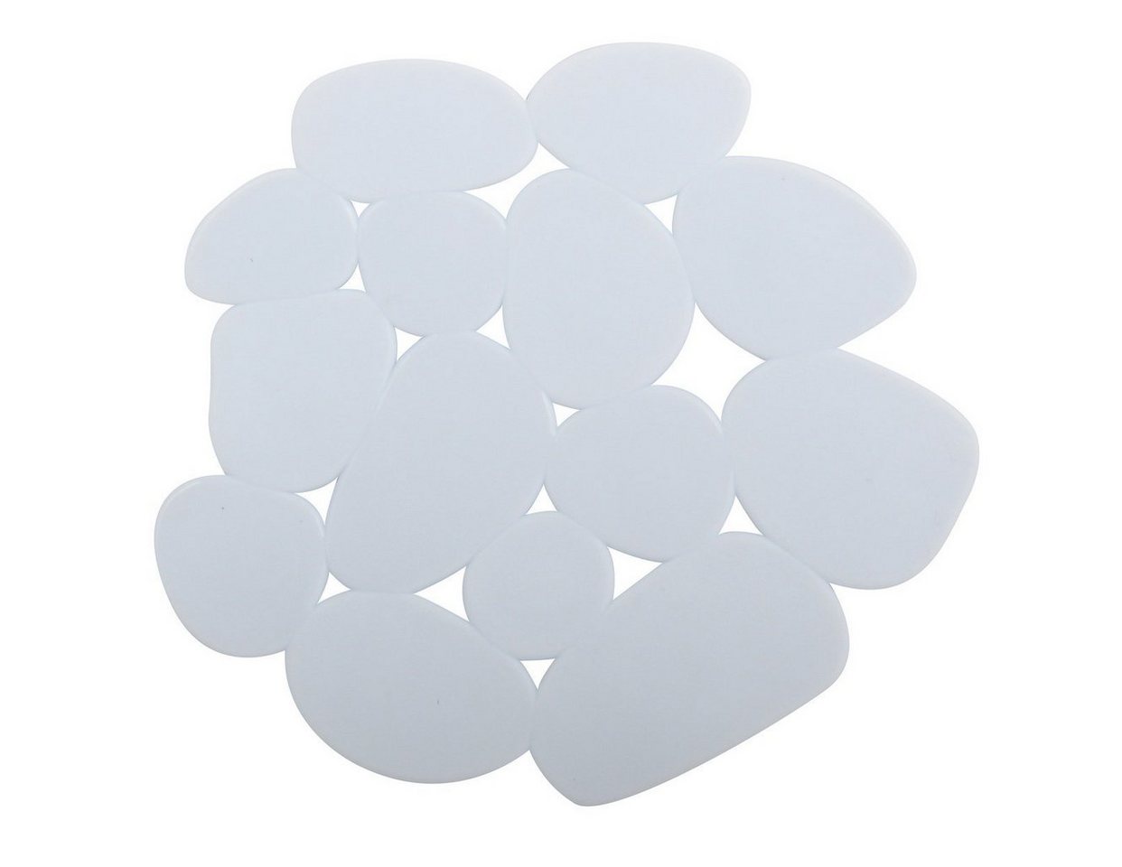 MSV Wanneneinlage KIESELSTEIN, B: 13 cm, L: 12.2 cm, Packung, 4-tlg., Anti-Rutsch-Pads für Dusche und Badewanne, 4-er Set, PVC, attraktive Kieselstein-Optik, 12 – Bild 2 von 2