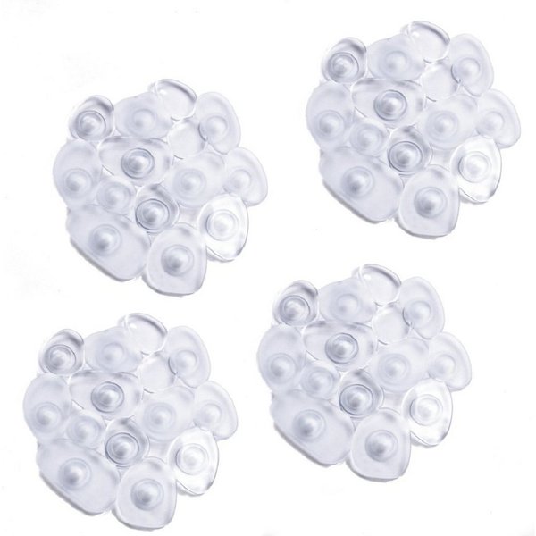 MSV Wanneneinlage KIESELSTEIN, B: 13 cm, L: 12.2 cm, Packung, 4-tlg., Anti-Rutsch-Pads für Dusche und Badewanne, 4-er Set, PVC, attraktive Kieselstein-Optik, 12