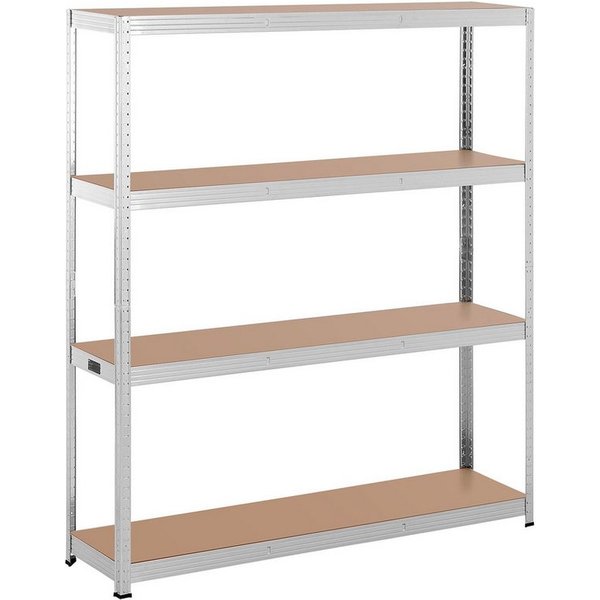 MSW Schwerlastregal Metallregal Kellerregal 160 x 40 x 180 cm für 4 x 150 kg grau, verschiedene Größen