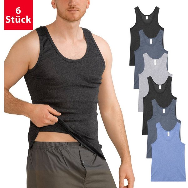 MT Achselhemd Herren Baumwoll Unterhemd Classic (6er Pack) Feinripp oder Doppelripp (6-St) Premium Feinripp oder Doppelripp Unterhemd