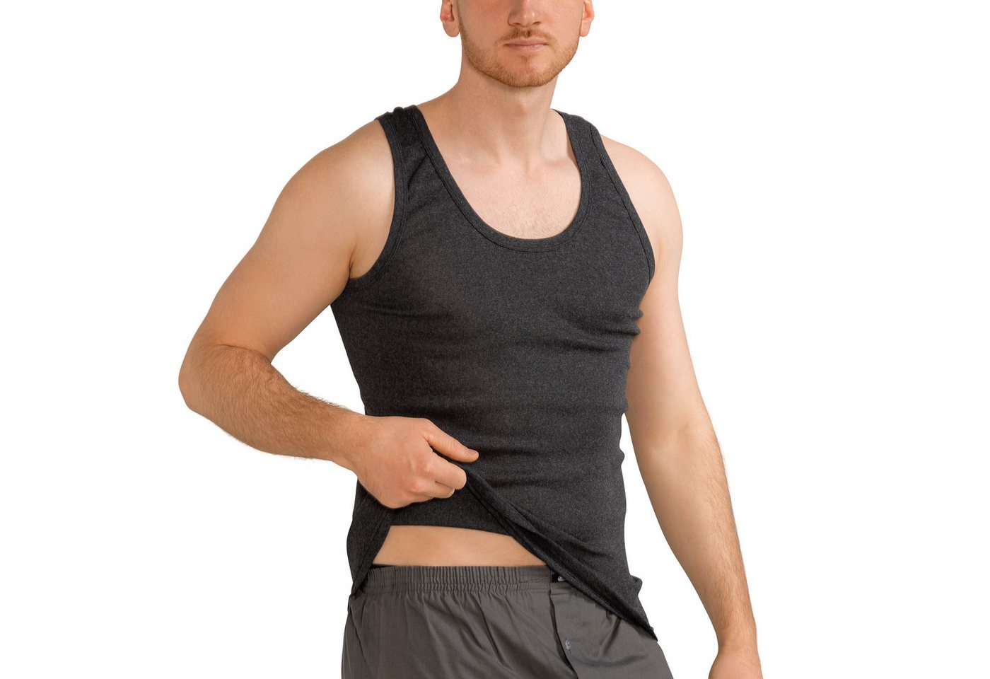 MT Achselhemd Herren Baumwoll Unterhemd Classic (6er Pack) Feinripp oder Doppelripp (6-St) Premium Feinripp oder Doppelripp Unterhemd – Bild 4 von 5