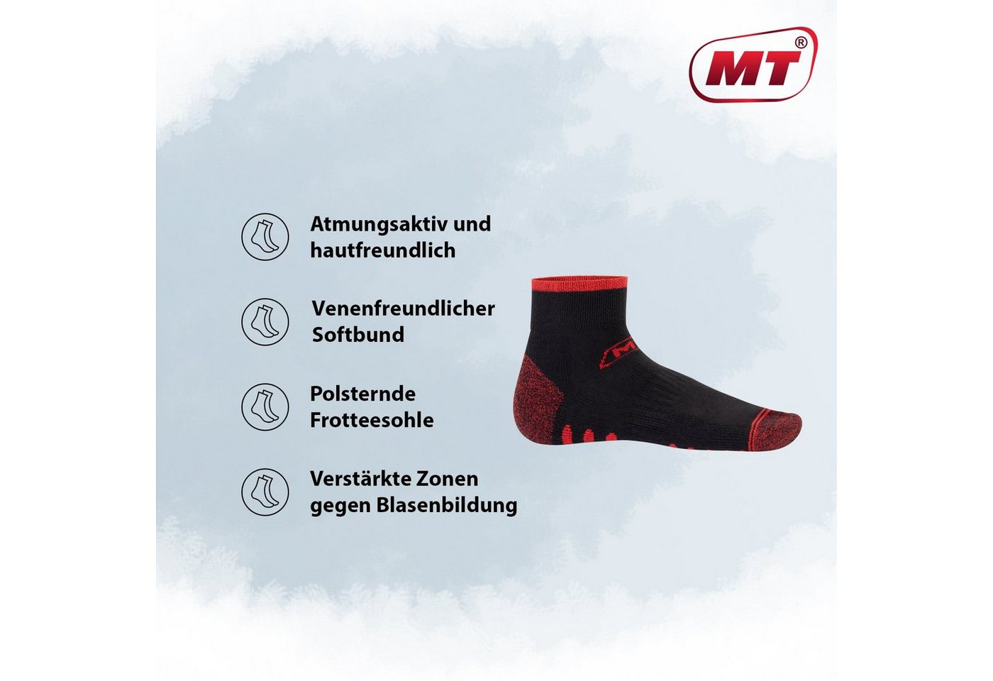 MT Arbeitssocken Herren robuste Arbeits- & Freizeit Kurzschaft Socken (6/12 Paar) – Bild 2 von 3