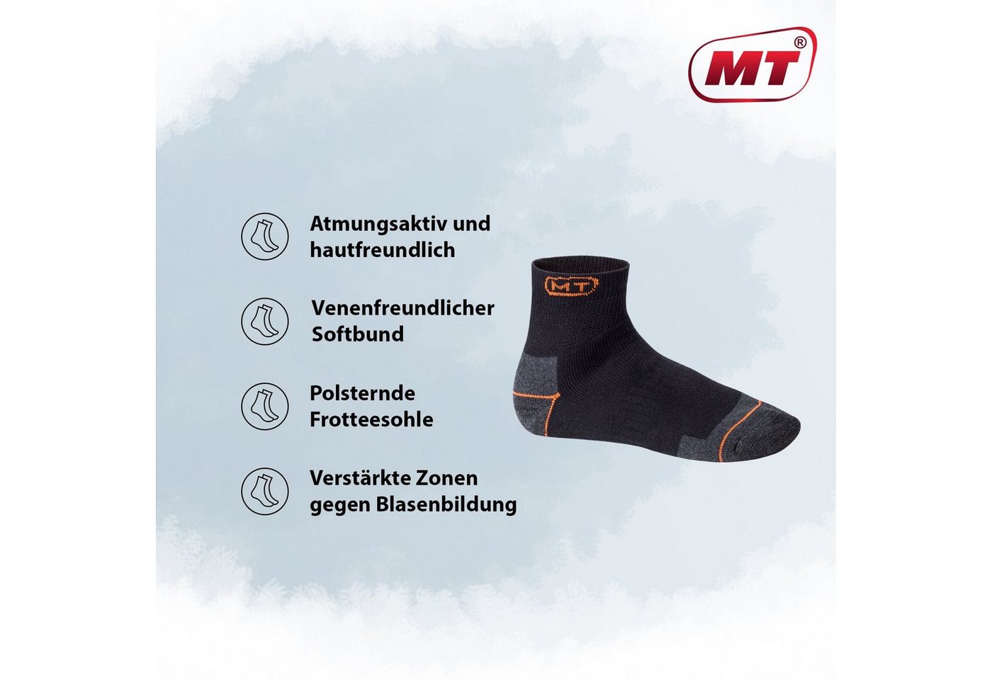 MT Arbeitssocken Herren robuste Arbeits- & Freizeit Kurzschaft Socken (6/12 Paar) – Bild 2 von 3