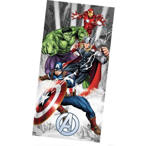MTOnlinehandel Badetuch Avengers 70x140 cm, 100 % Baumwolle, Marvel's Avengers Heroes, Baumwolle (1-St), Captain America, Iron Man, Hulk & Thor Bade- / Strandtu