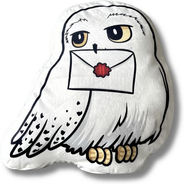 MTOnlinehandel Dekokissen Harry Potter Eule Hedwig 40x36 cm, Kuscheltier in 3D- Form, Geschenkidee passend zur Bettwäsche
