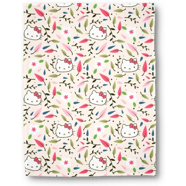 Kinderdecke Hello Kitty Blütenzauber 130 x 170 cm passend zur Bettwäsche, MTOnlinehandel, Geschenkidee für Mädchen, weich und kuschelig