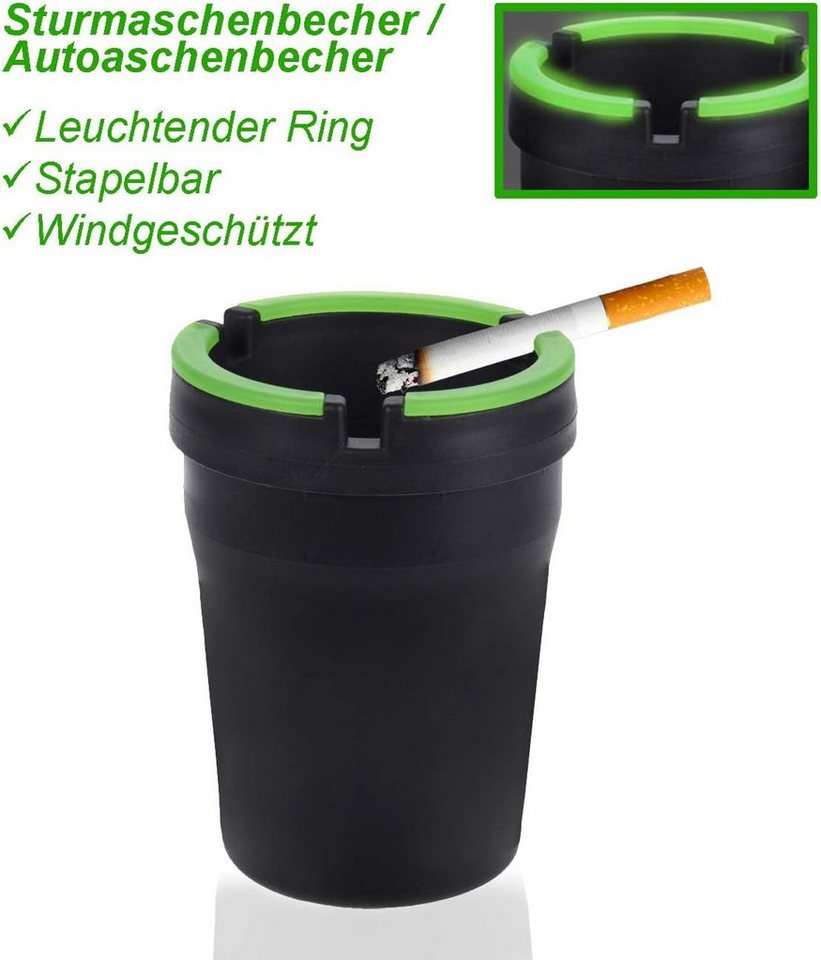 mucHome Aschenbecher 2er Set Aschenbecher Ø8cm Windaschenbecher/Sturmaschenbecher – Bild 4 von 4